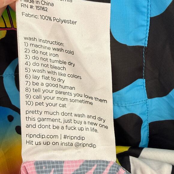 RIPNDIP Lord Nermal Cat Mushroom Psychedelic Windbreaker Hoodie Men's Sz Medium - Picture 9 of 10